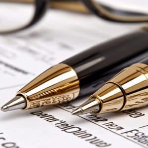 Photo of Pens and papers Goshen Public Library and Historical Society Policies-and-Forms