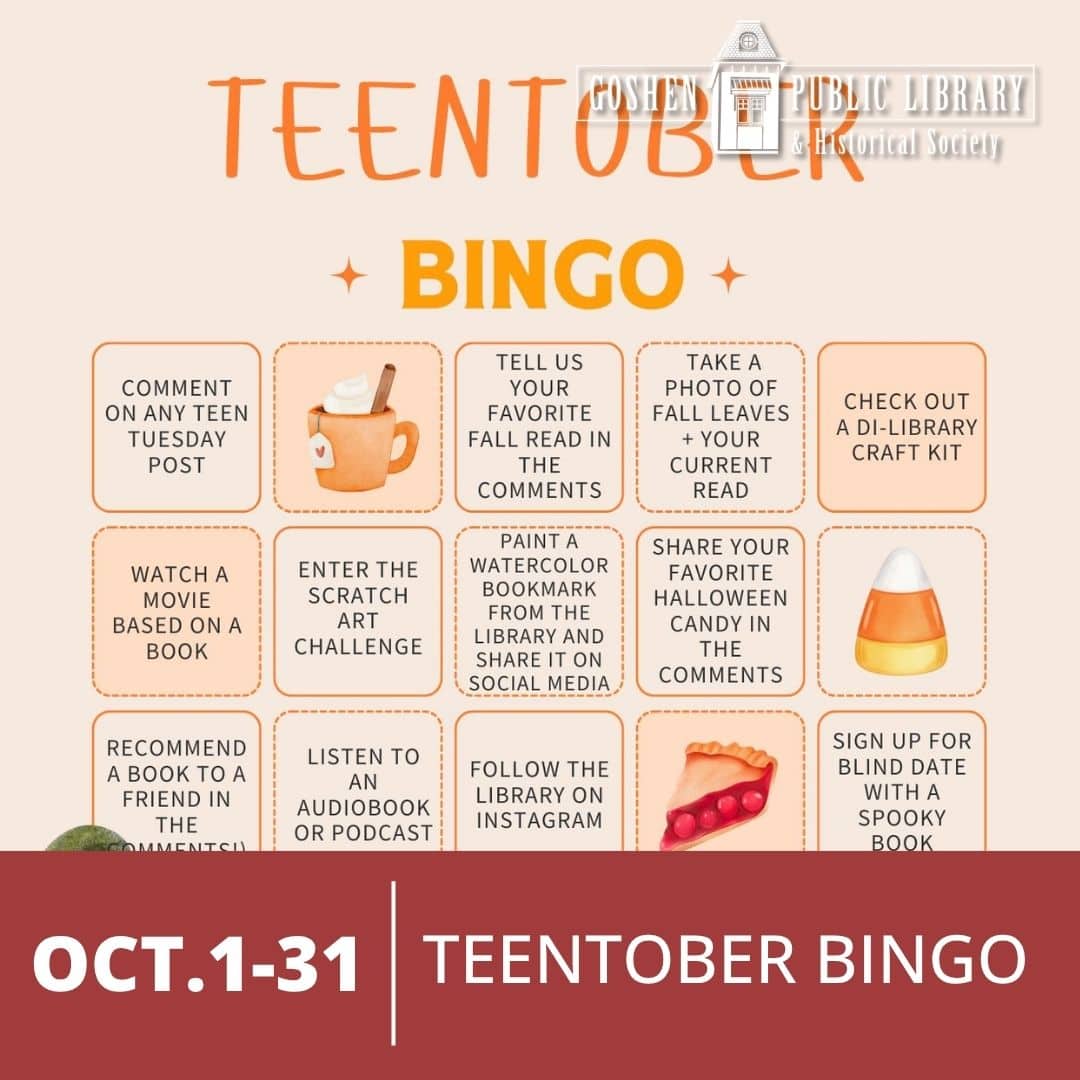 October 1-31 - Teentober Bingo
