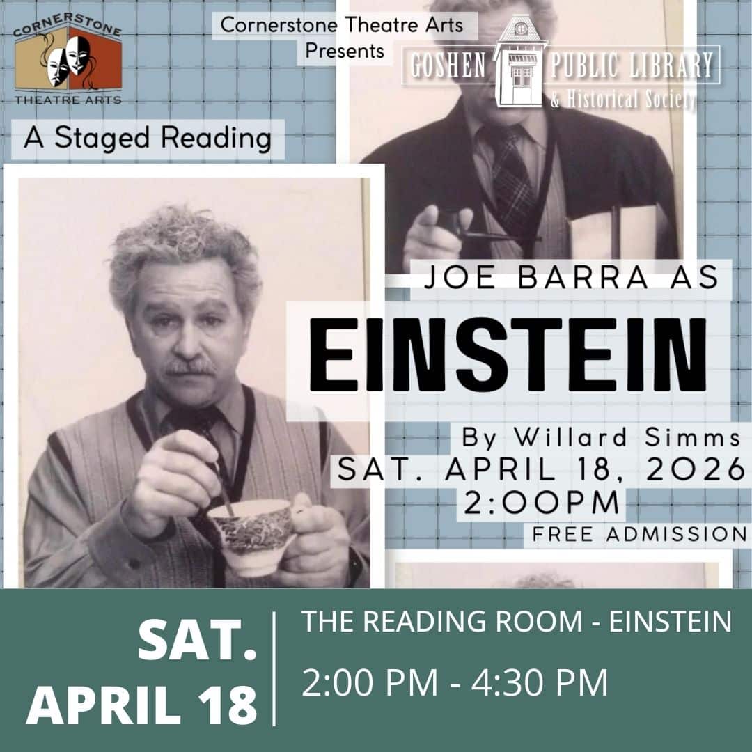 Saturday April 18 - The Reading Room: Einstein A Staged Reading - 2:00 PM to 4:30 PM