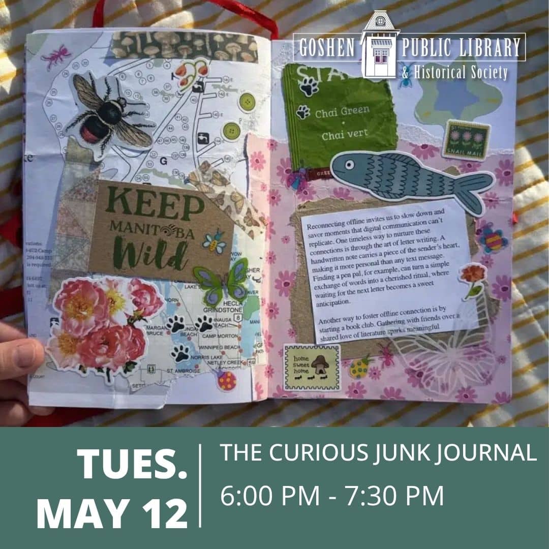 Tuesday May 12 - The Curious Junk Journal 6:00 PM to 7:30 PM