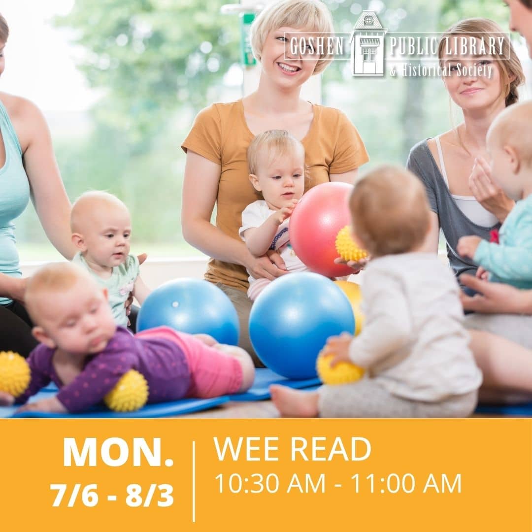 Monday 7/6 through 8/3 - Wee Read 10:30 AM to 11:00 AM