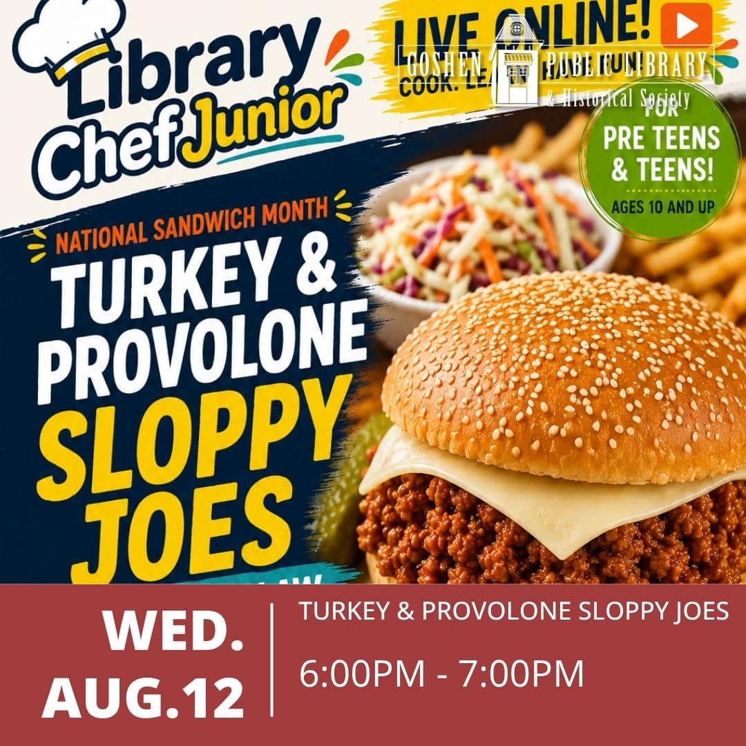 Wednesday August 12 - Turkey & Provolone Sloppy Joes 6:00 PM to 7:00 PM