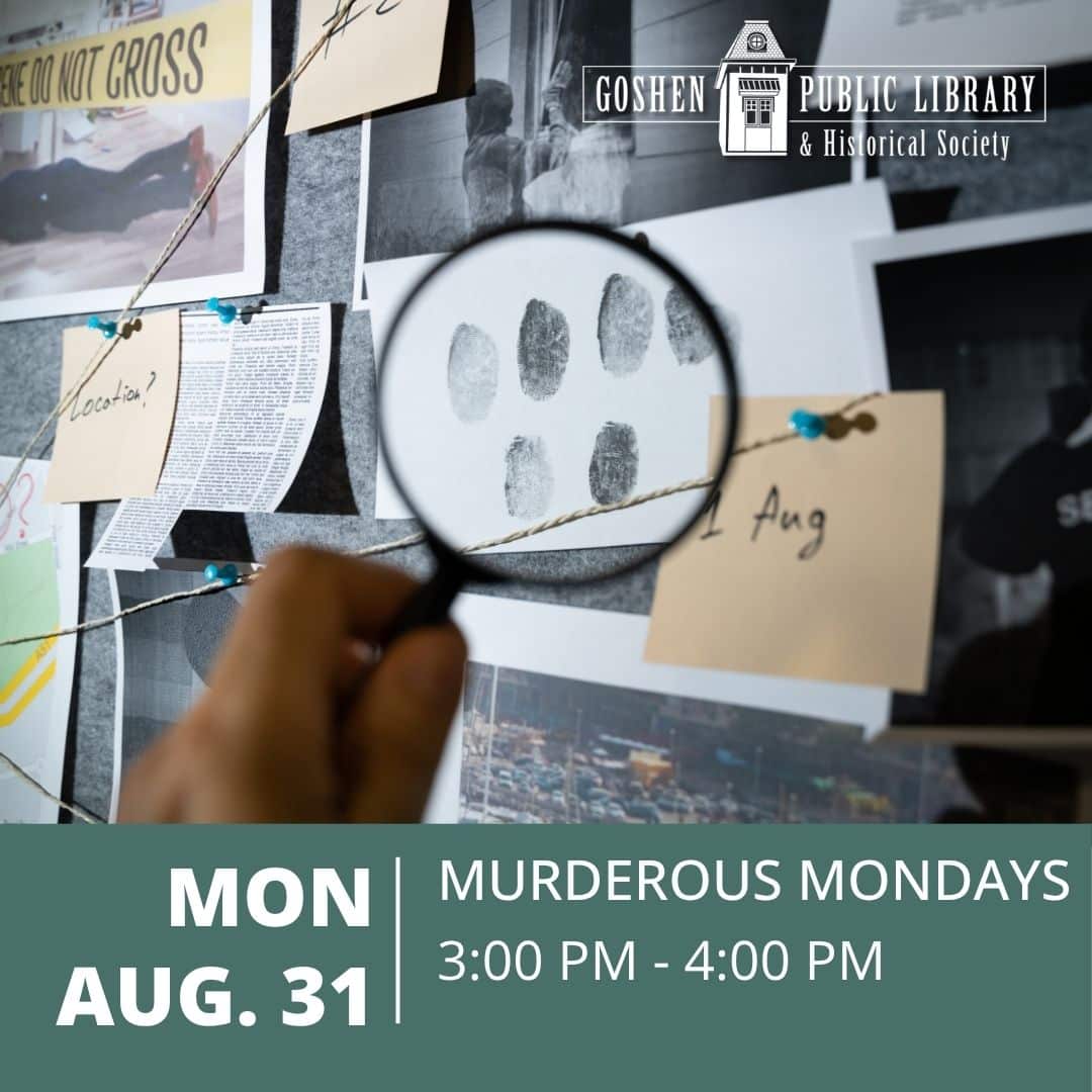Monday August 31 - Murderous Mondays 3:00 PM to 4:00 PM