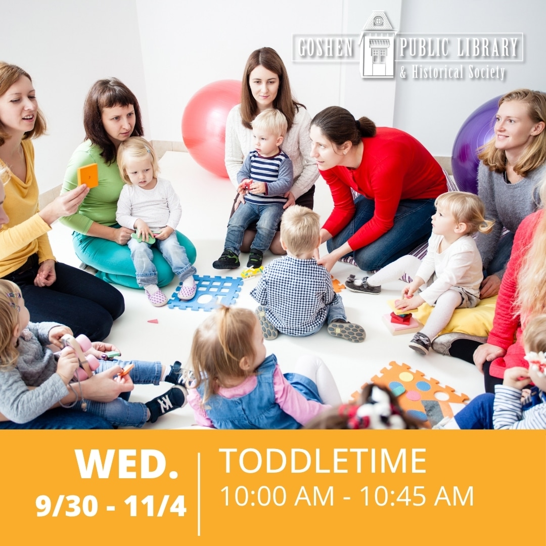 Wednesday September 30 to November 4 - Toddletime 10:00 AM to 10:45 AM
