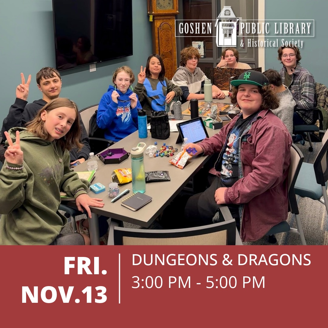 Friday November 13 - Dungeons & Dragons 3:00 PM to 5:00 PM